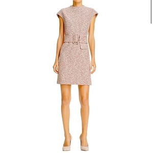 Theory Women's Dress Mod Belted multicolor Tweed Cap Sleeves Size 00